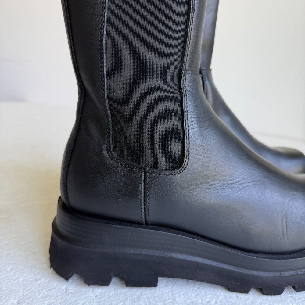 Steve Madden Explorer Women's Leather Pull-On Chelsea Black Boot Size 9.5M - Picture 4 of 11
